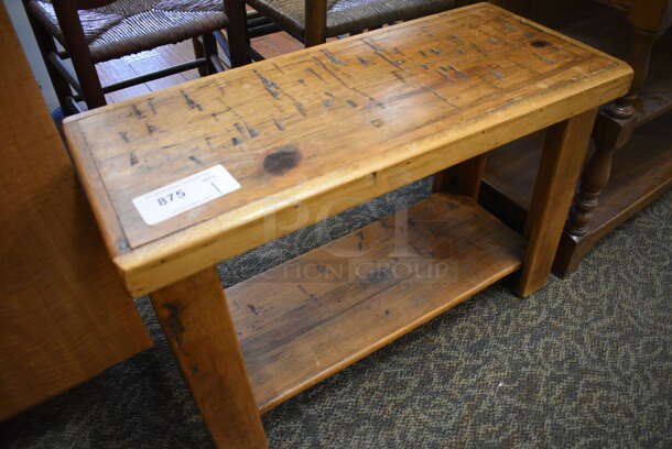 Wooden Table w/ Under Shelf. 29x12.5x19. (gift shop) - Image 2 of 3