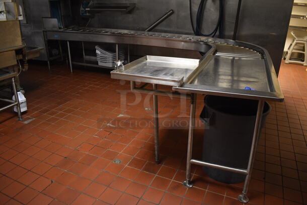Stainless Steel Commercial Clean Side Right Side Conveyor Dish Table. BUYER MUST REMOVE. Goes GREAT w/ Lots 74 and 75! 168x121x38. (kitchen)
