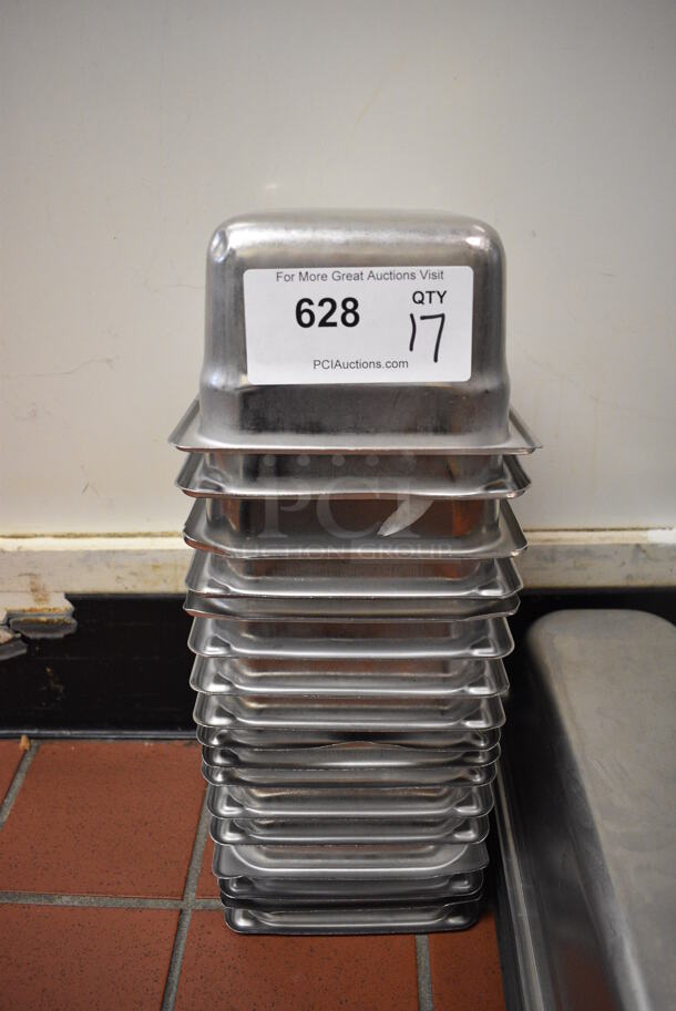 17 Stainless Steel 1/6 Size Drop In Bins. 1/6x4. 17 Times Your Bid! (drop in bin kitchen) - Image 3 of 3