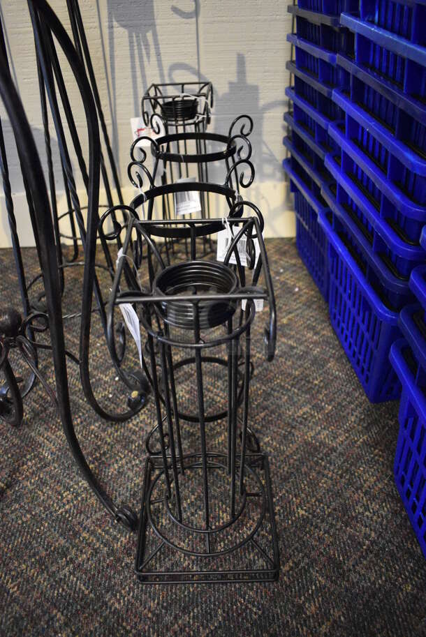 7 Various Black Metal Stands. Includes 9x9x30. 7 Times Your Bid! (garden center) - Image 2 of 4