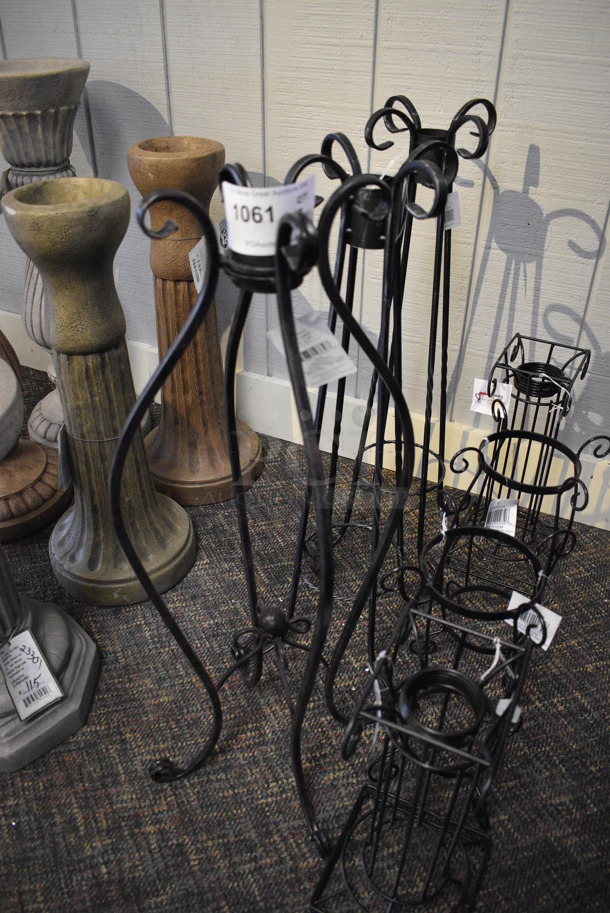 7 Various Black Metal Stands. Includes 9x9x30. 7 Times Your Bid! (garden center) - Image 3 of 4