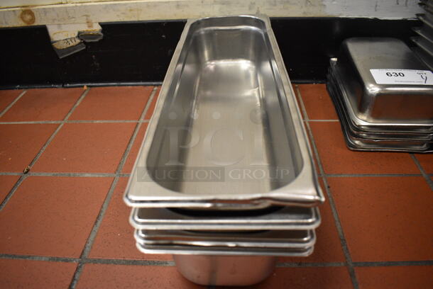 4 Stainless Steel Drop In Bins. 6.5x21x4. 4 Times Your Bid! (drop in bin kitchen)