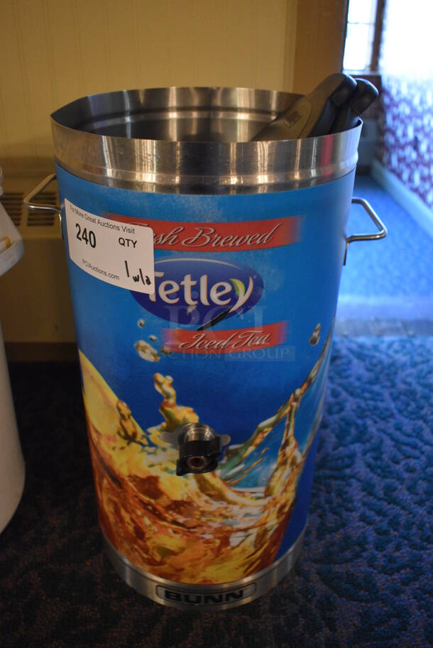 Stainless Steel Commercial Beverage Holder Dispenser w/ 2 Lids. 13x13x19. (buffet) - Image 1 of 4