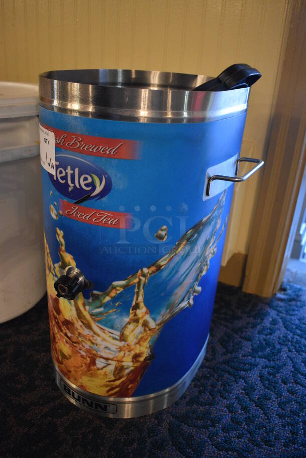 Stainless Steel Commercial Beverage Holder Dispenser w/ 2 Lids. 13x13x19. (buffet) - Image 2 of 4