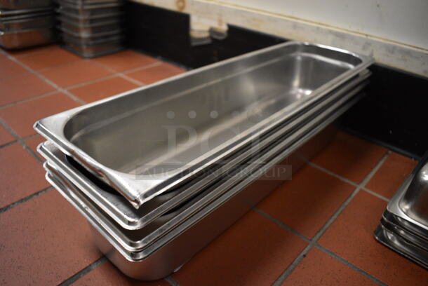 4 Stainless Steel Drop In Bins. 6.5x21x4. 4 Times Your Bid! (drop in bin kitchen) - Image 3 of 3
