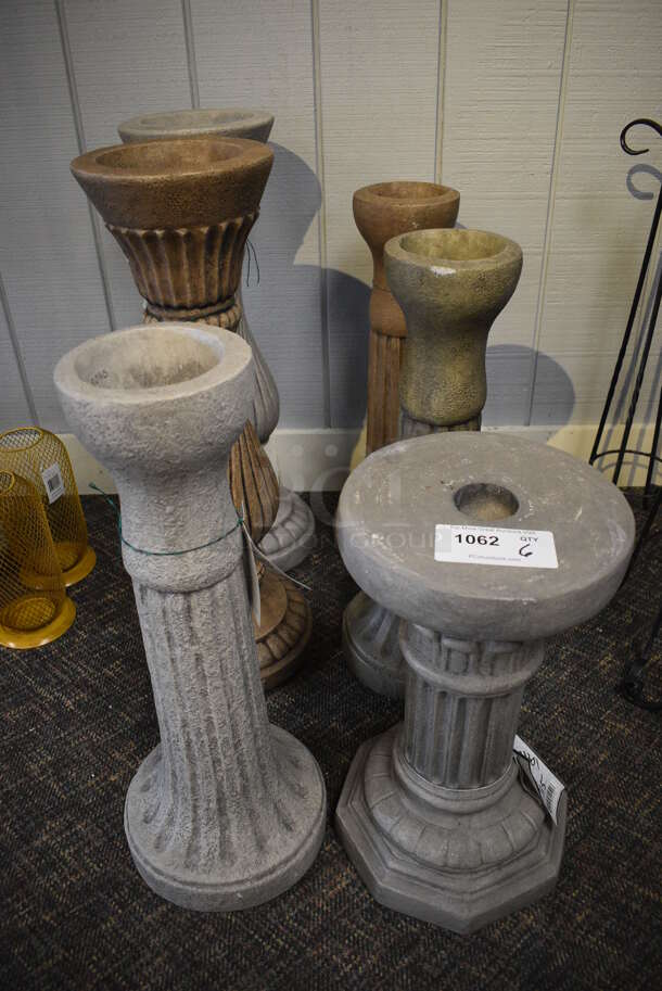 6 Various Stone Pedestals. Includes 11x11x20. 6 Times Your Bid! (garden center) - Image 1 of 5
