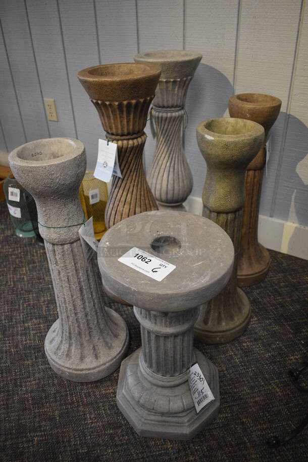6 Various Stone Pedestals. Includes 11x11x20. 6 Times Your Bid! (garden center) - Image 2 of 5