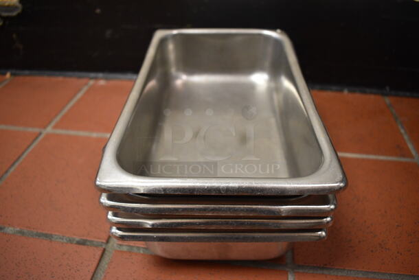 4 Stainless Steel 1/4 Size Drop In Bins. 1/4x2. 4 Times Your Bid! (drop in bin kitchen)