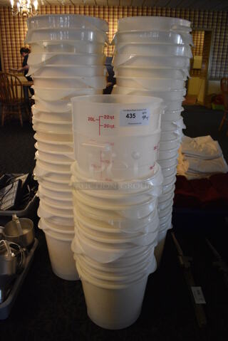 ALL ONE MONEY! Lot of 59 Various Poly Bins! Includes 13x13x12. (main dining room)