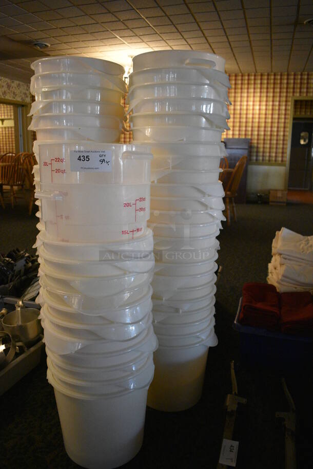 ALL ONE MONEY! Lot of 59 Various Poly Bins! Includes 13x13x12. (main dining room) - Image 2 of 3