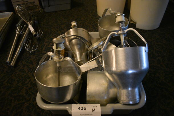 ALL ONE MONEY! Lot of Various Metal Batter Depositor Pieces in Gray Bus Bin! (main dining room)