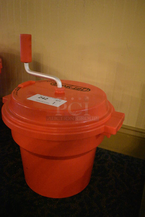 Chef Master Red Poly Lettuce Spinner Salad Spinner. 16x14x19. (buffet) - Image 2 of 4