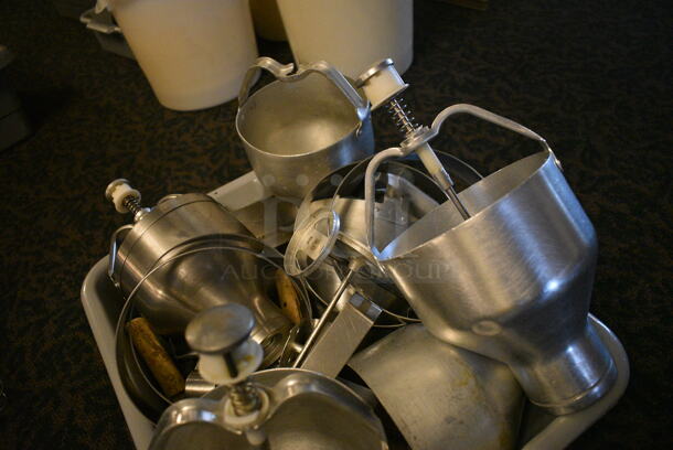 ALL ONE MONEY! Lot of Various Metal Batter Depositor Pieces in Gray Bus Bin! (main dining room) - Image 3 of 5