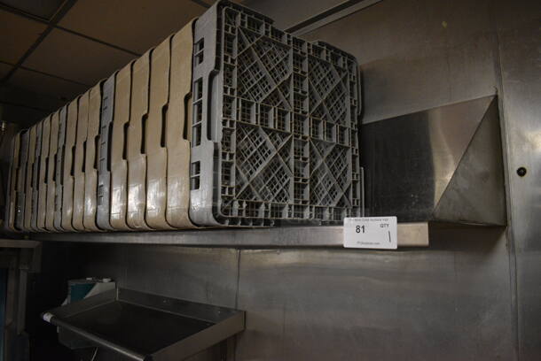 Stainless Steel Commercial Wall Mount Shelf. Does Not Include Contents. BUYER MUST REMOVE. 84x16x12. (kitchen) - Image 1 of 3