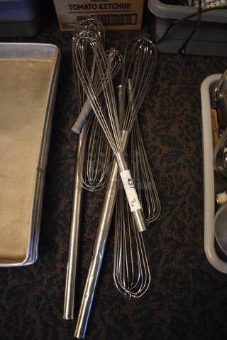 ALL ONE MONEY! Lot of 7 Metal Whisks! Includes 24". (main dining room)