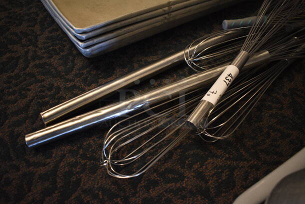 ALL ONE MONEY! Lot of 7 Metal Whisks! Includes 24". (main dining room) - Image 3 of 3