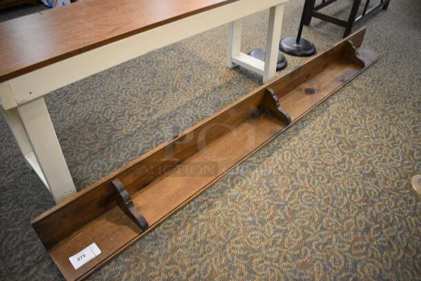 Wooden Wall Mount Shelf. 99x7x8. (gift shop) - Image 1 of 4