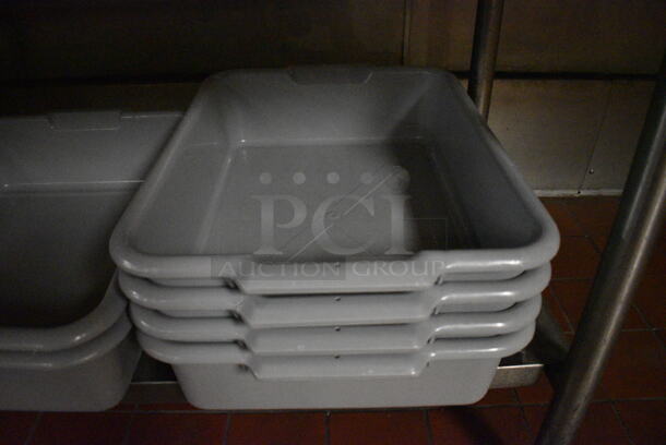 ALL ONE MONEY! Lot of 6 Gray Poly Bus Bins! 21x17x5, 21x15x5. (kitchen) - Image 2 of 5