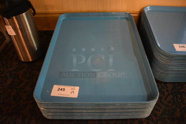 14 Blue Food Trays. 18x26x1. 14 Times Your Bid! (buffet)