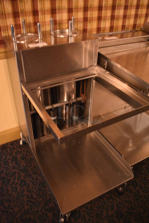 Stainless Steel Commercial Dish Caddy Return w/ 2 Well Plate Return Chutes on Commercial Casters. 21x34x40. (buffet) - Image 2 of 5