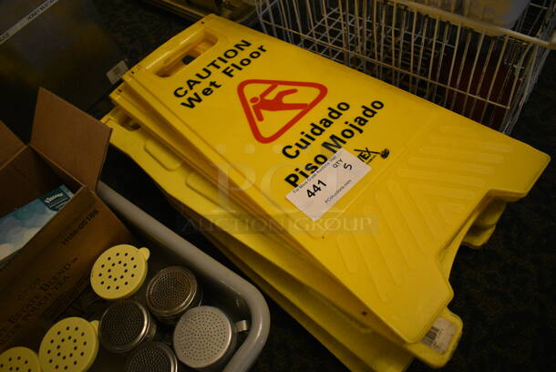 5 Various Yellow Poly Wet Floor Caution Signs. Includes 12x1x24. 5 Times Your Bid! (main dining room) - Image 2 of 3