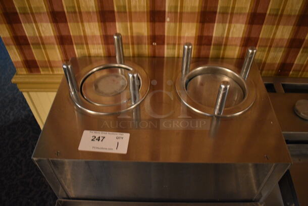 Stainless Steel Commercial Dish Caddy Return w/ 2 Well Plate Return Chutes on Commercial Casters. 21x34x40. (buffet) - Image 4 of 5