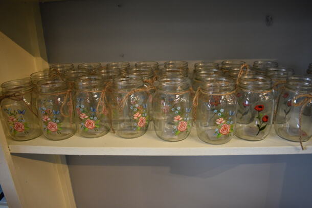 ALL ONE MONEY! Shelf Lot of Various Items Including Glass Jars, Signs and Lined Valance. BUYER MUST REMOVE. (garden center) - Image 5 of 10