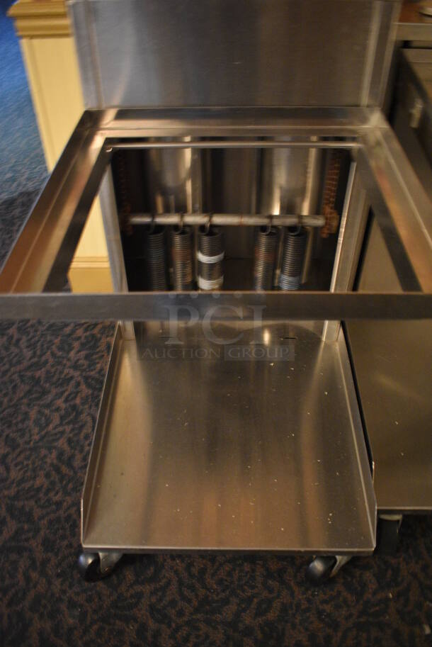 Stainless Steel Commercial Dish Caddy Return w/ 2 Well Plate Return Chutes on Commercial Casters. 21x34x40. (buffet) - Image 5 of 5