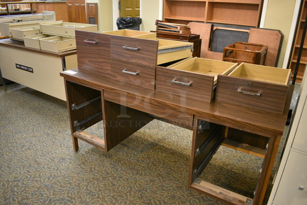 Wooden Desk w/ 5 Drawers. 60x30x29. (gift shop) - Image 2 of 4
