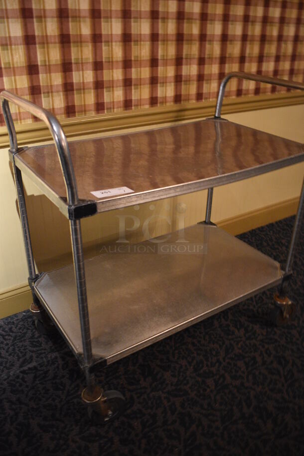 Stainless Steel Commercial 2 Tier Cart w/ Push Handles on Commercial Casters. 36x21x39.5. (buffet) - Image 2 of 4