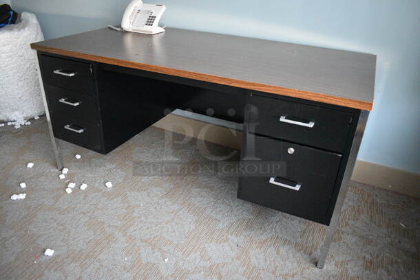 ALL ONE MONEY! Lot of 2 Metal Desks. 60x30x29, 72x36x29. (office behind garden center) - Image 2 of 6