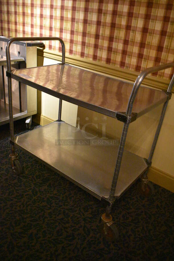 Stainless Steel Commercial 2 Tier Cart w/ Push Handles on Commercial Casters. 36x21x39.5. (buffet) - Image 3 of 4