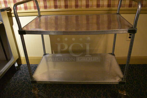 Stainless Steel Commercial 2 Tier Cart w/ Push Handles on Commercial Casters. 36x21x39.5. (buffet) - Image 4 of 4