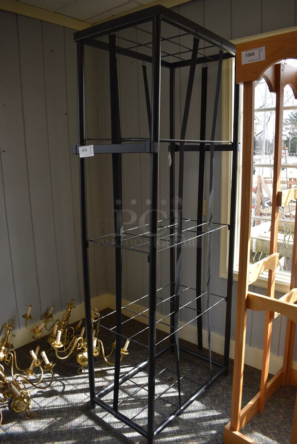 Black Metal Rack. 32x19x82. (garden center)