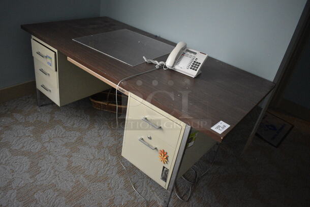 ALL ONE MONEY! Lot of 2 Metal Desks. 60x30x29, 72x36x29. (office behind garden center) - Image 6 of 6