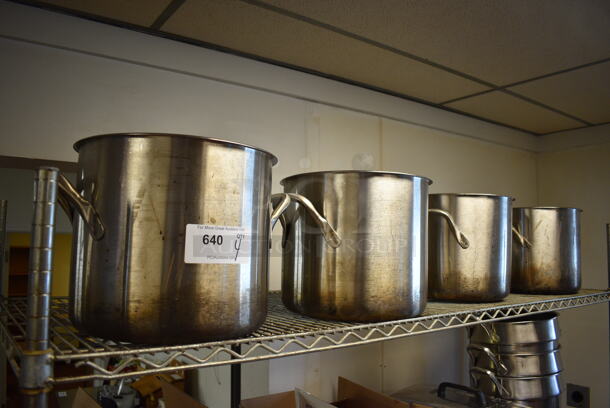 4 Stainless Steel Stock Pots. Includes 16x13x11. 4 Times Your Bid! (drop in bin kitchen)