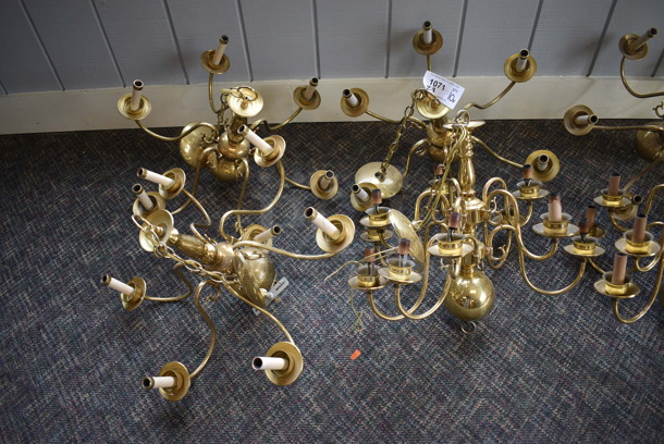 10 Gold Finish Metal Chandeliers. Includes 25x25x18. 10 Times Your Bid! (garden center) - Image 2 of 5