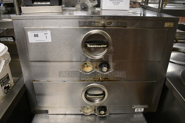 Toastmaster Model 3BB4D Stainless Steel Commercial Electric Powered 2 Drawer Warming Drawer. 120 Volts, 1 Phase. 29x19.5x22. Unit Was In Working Condition When Restaurant Closed. (kitchen) - Image 1 of 6