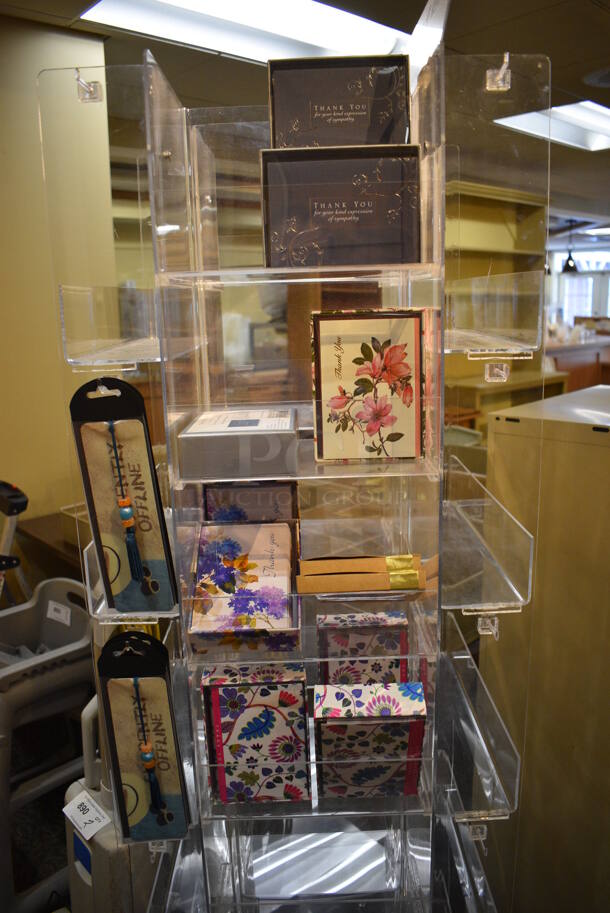 Clear Plastic Card Merchandiser. 17.5x17.5x67. (gift shop) - Image 4 of 4