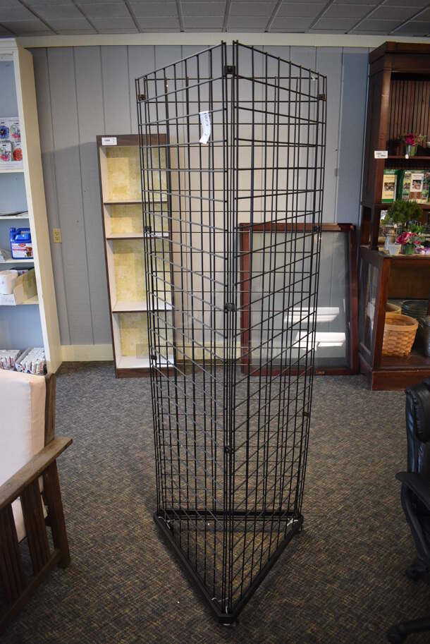 Black Metal Rack on Casters. 26x26x75. (garden center)