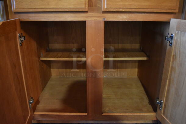 Wooden Cabinet w/ 2 Drawers, 2 Doors and Over Shelf. Does Not Include Contents. 39x26x72. (buffet - drink station) - Image 4 of 6