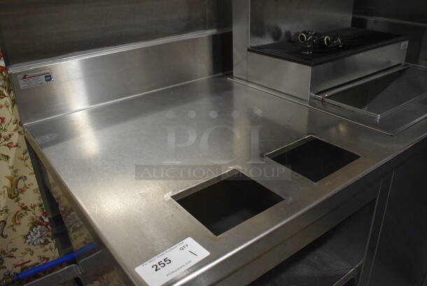 Stainless Steel Commercial Soda Station w/ Back Splash, Side Splash Guard and Under Shelves. Does Not Include Soda Machine. BUYER MUST REMOVE. 54x30.5x48.5. (buffet - drink station) - Image 5 of 6
