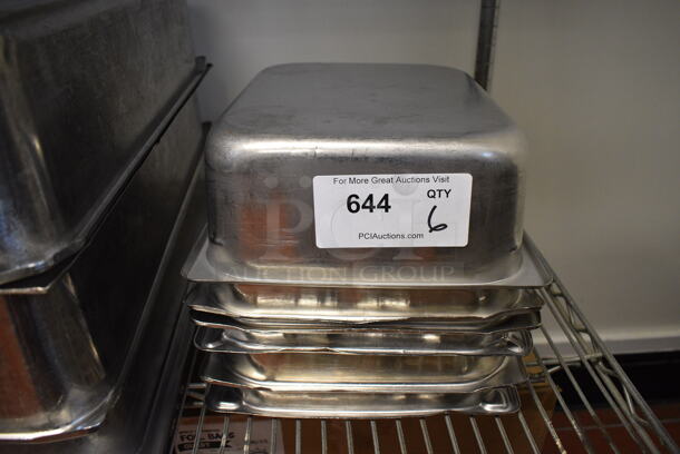 6 Stainless Steel 1/2 Size Drop In Bins. 1/2x4. 6 Times Your Bid! (drop in bin kitchen)