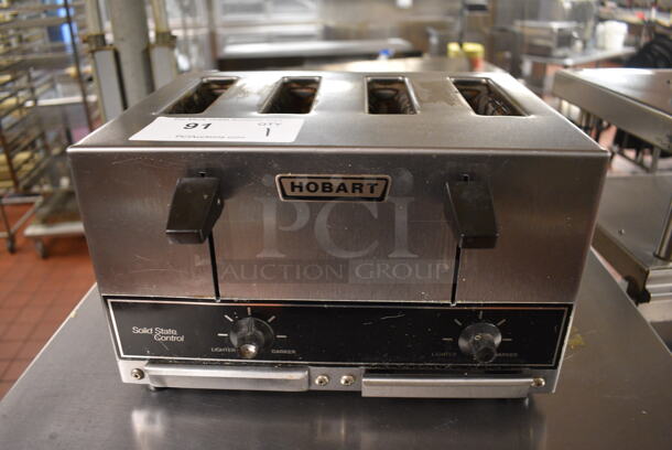 Hobart Model ET-27/4 Stainless Steel Commercial Countertop 4 Slot Toaster. 120 Volts, 1 Phase. 12.5x11x8. Unit Was In Working Condition When Restaurant Closed. (kitchen)
