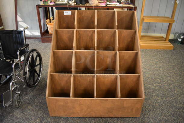 Wooden 16 Cubby Bin. 44x35.5x45. (garden center) - Image 1 of 4