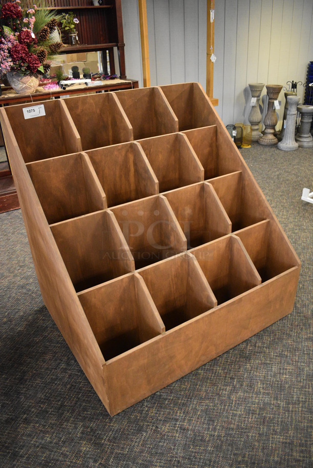 Wooden 16 Cubby Bin. 44x35.5x45. (garden center) - Image 2 of 4