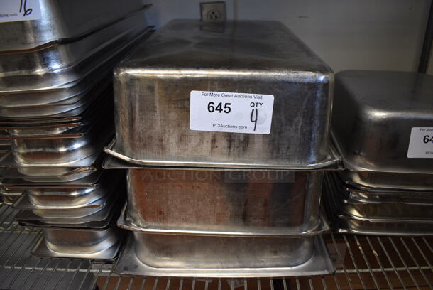 4 Stainless Steel Full Size Drop In Bins. 1/1x6. 4 Times Your Bid! (drop in bin kitchen) - Image 1 of 3