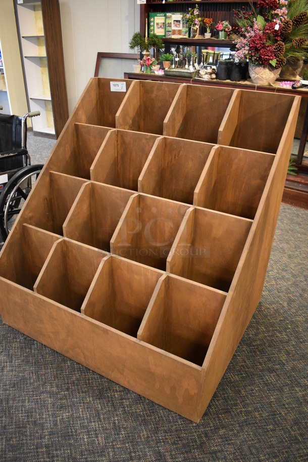 Wooden 16 Cubby Bin. 44x35.5x45. (garden center) - Image 3 of 4
