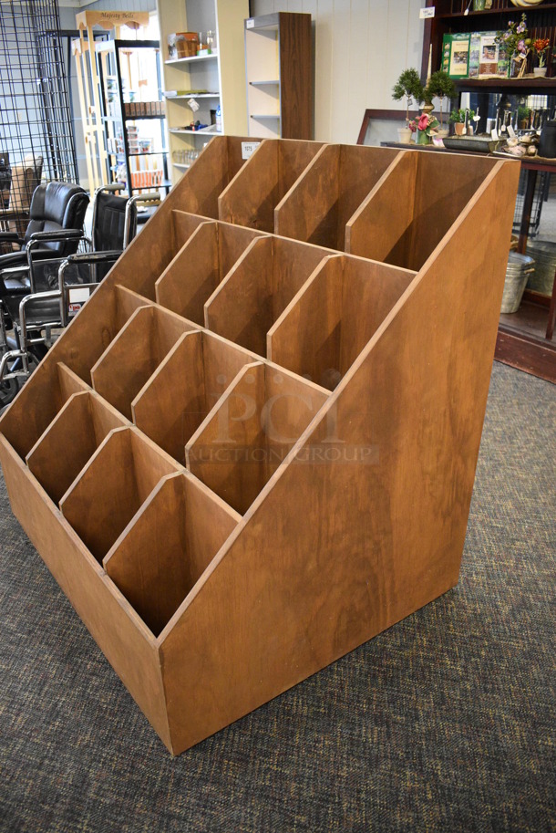 Wooden 16 Cubby Bin. 44x35.5x45. (garden center) - Image 4 of 4