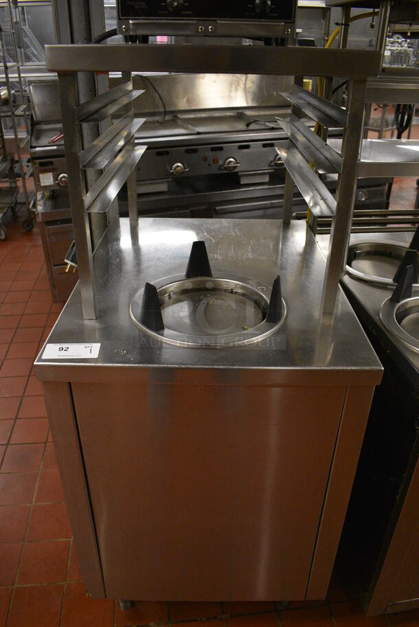 Stainless Steel Commercial Table w/ Plate Return Chute and Over Shelf. 25x33x57.5. (kitchen)